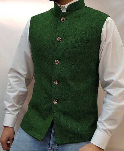 Men mock neck vest standup - neck,