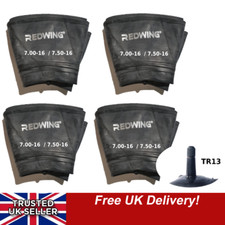 Four 7.50R16 7.50-16 4x4 Farm & Tractor Tyre Inner Tube Rubber Valve TR13 750-16