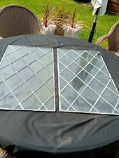 2 Windows 87.5m X 46cm Each Salvaged Antique Leaded Windows Rectangular Glass