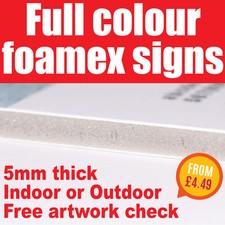 Foamex Sign Board 5mm Printed