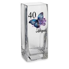Personalised 40th Birthday Flower Vase Gift Present With Butterfly GV-14