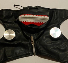 Anime *Lower Face Mask ONLY Balaclava *Pleather* Scary Zombie Sz M Halloween GC