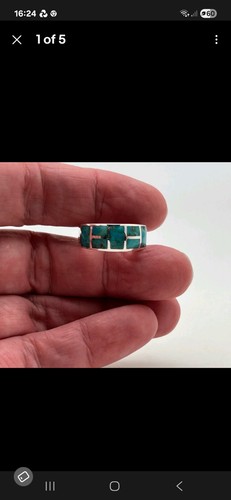 925 silver semi band blue - 925,