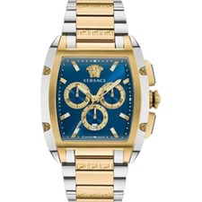 Versace Dominus Chronograph Quartz Blue Dial Two-Tone Men's Watch VE6H00723