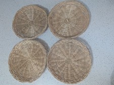 Set of Four Round Wicker