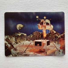 Apollo Lenticular 3-D Collection Postcard "Moment of Truth" Moon Man Stamp
