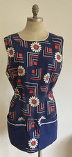 VINTAGE Daisy Print 1970s Overall, Shop/Dinner Lady, Cleaner, Chores, Housework