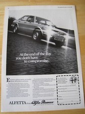 ALFETTA FROM ALFA ROMEO CAR MHM 218P NUMBER PLATE 1976 ADVERT A4 FILE 26