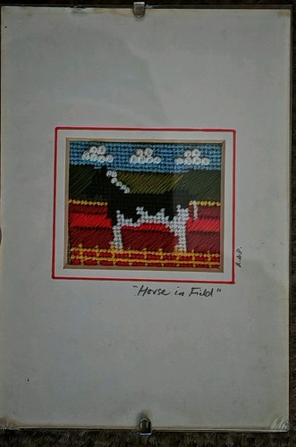 Vintage framed needlepoint - framed,