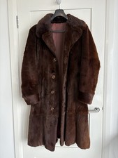 Unisex Vintage Brown Rabbit Fur Coat Jacket UK Size Small / 10-12 Unbranded