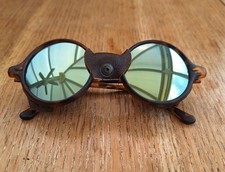 Vintage, iconic round silhouette side shield ski sunglasses - unisex