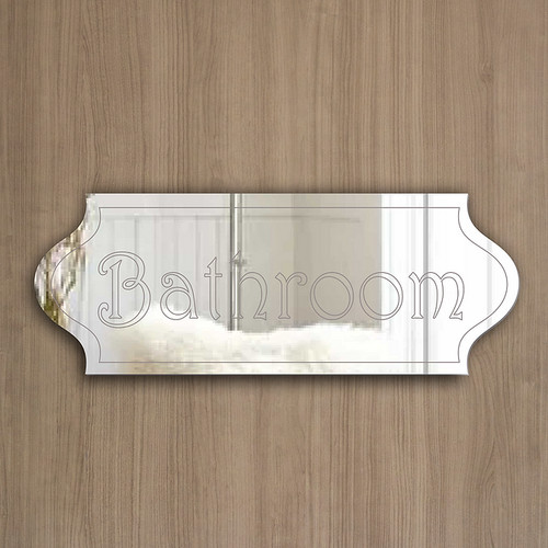 Bathroom door sign etched - –,