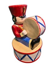 Vintage Mann Toy Soldier Ceramic Wind Up Music Box Collectible Christmas 