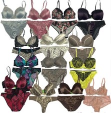 EX BRA SETS bra & brief thong set 2 piece lingerie underwired RE73