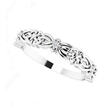 14k White Gold Over Celtic
