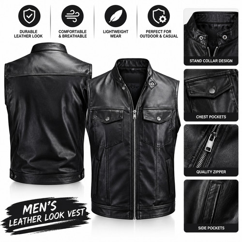Mens leather biker - leather,