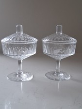 Pair Glass Pedestal Bonbon