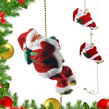 Electric Christmas Santa Claus Climbing Rope Ladder Musical Toy Xmas Gift Decor