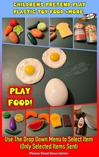 Children's Pretend Play Food Plastic Toys, Tins, Veg, Fruits +More (Select Item)