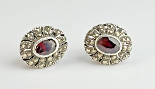 Sterling silver stud earrings - sterling,