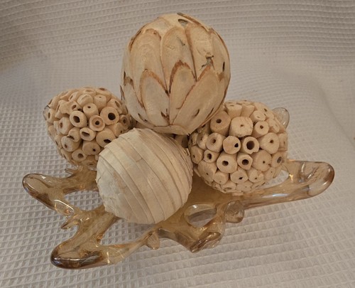 Amber glass starfish bowl - starfish,