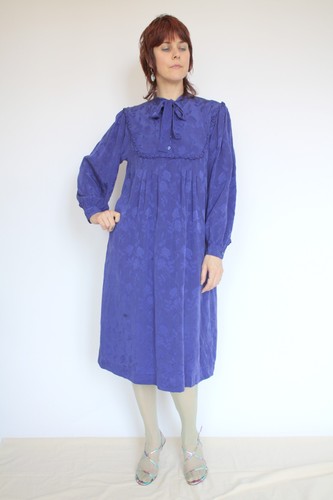 80s jacquard silk - silk, floral
