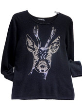 Hawick Black   100% Cashmere  Beaded   Jumper