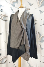 CREA CONCEPT Charcoal grey ombre Wool blend quirky jacket size 40 UK 12