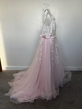 Hebeos Blush Pink Sweetheart Neckline Wedding Dress With Sweep Train