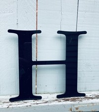 Vintage Striking Large Black Acrylic Letter ‘H’ Reclaimed Shop Pub