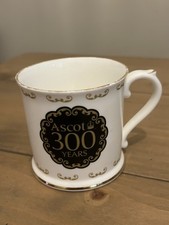 Vintage Royal Ascot Fine Bone China 300 Years Commemorative White Coffee Mug 