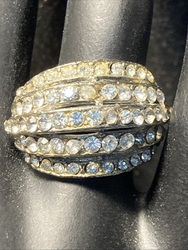 Silver tone faux diamond - faux,