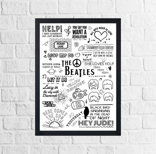 The beatles poster doodle - beatles,