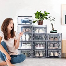 12x Stackable Plastic Shoe