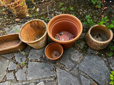 6X Set Concrete Pots Outdoor Plant Flower Pot Holder Home Decoration Gift