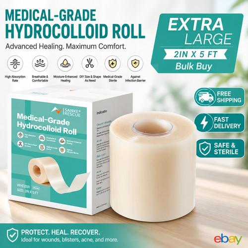 Hydrocolloid roll for - roll, wound
