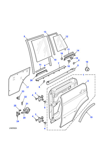 Land rover door assembly - land,