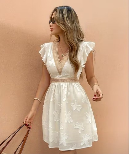 Boho white butterfly mini - white,