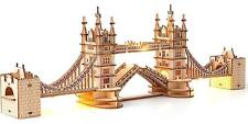 3D Wooden Puzzle Tower Bridge Model Kit for Adults to build, DIY Wooden Model