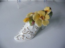 ROYAL STRATFORD PORCELAIN GEORGIAN SHOE 4.75" DOG ROSES COMPTON WOODHOUSE 1994