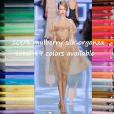 39 Inch X 45 Inch Plain Pure Silk Organza Fabric Gauze Tecido For Wedding