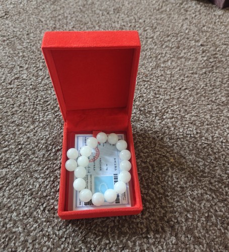 Genuine white jade elasticated - white,