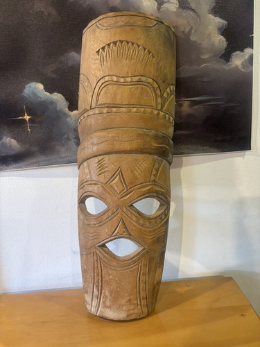 Decorative wooden tiki mask - decorative,