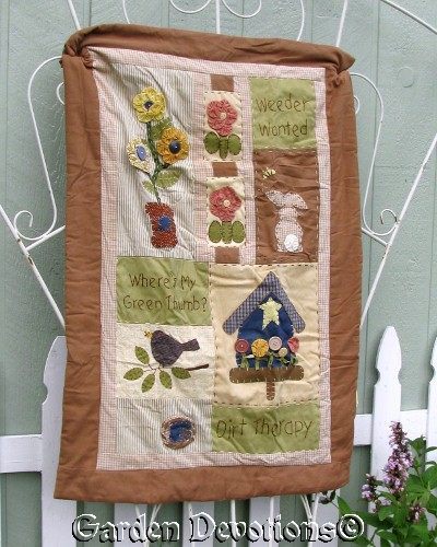 Patchwork garden quilt - garden,