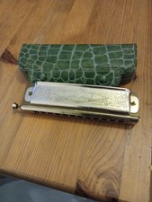 HOHNER - SUPER CHROMONICA 270 - C - WITH VINTAGE GREEN FAUX CROC HOHNER 270 CASE