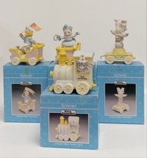 Kitty Cucumber Schmid Train Music Box Figurines Set of 4 with Boxes