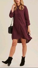 Fat Face Georgie Deep Berry Shirt Dress Size UK 12 - New With Tags 