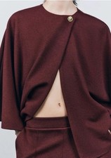 ZARA GOLD BUTTON BURGUNDY CAPE