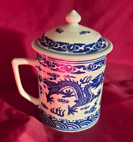 Blue white dragon ceramic - dragon,