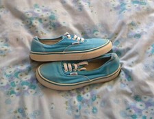 VANS Turquoise Blue UK Size 2  Style Canvas Off the Wall